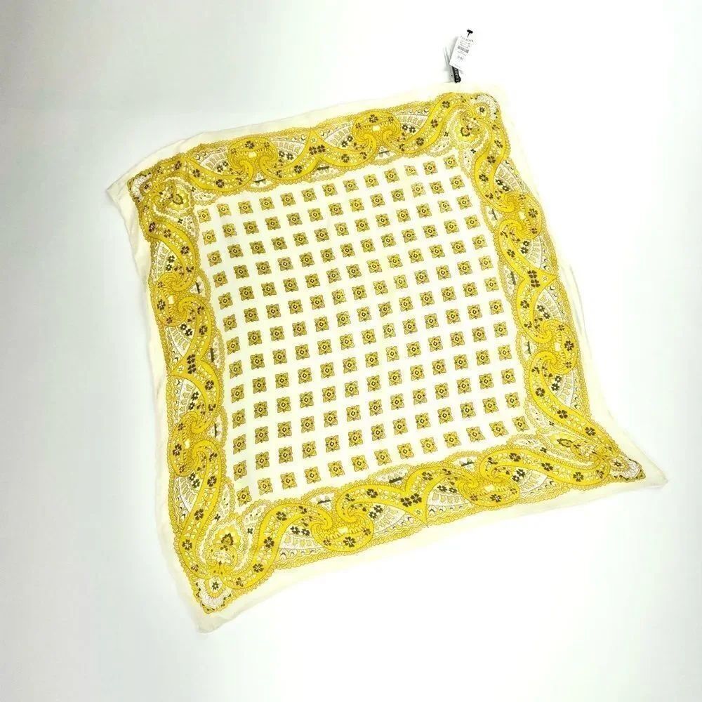 Talbots classic yellow printed scarf
